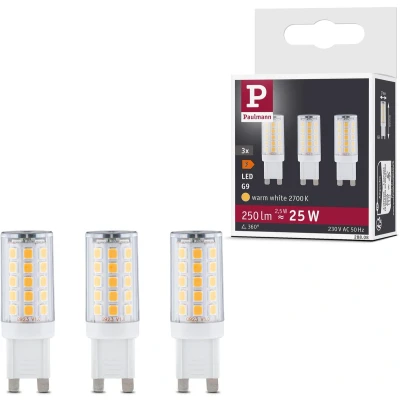 Afbeelding van Paulmann 28808 LED lamp Energielabel F (A G) G9 2.5 W Warmwit (Ø x h) 17 mm 50 3 stuk(s)