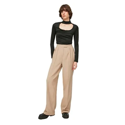 Afbeelding van Trendyol Zwarte Wijde Broek Met Hoge Taille Van Geweven Stof Twoaw22Pl0066