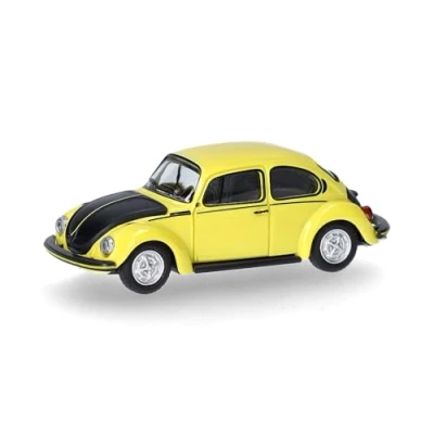 Afbeelding van herpa 421102 Volkswagen (VW) Kever 1303 &quot;De geel zwarte raceer, miniatuur op schaal 1:87, verzamelstuk, Made in Germany, model van kunststof