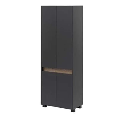Afbeelding van Schildmeyer Hoge kast Cosmo Breedte 57 cm, badkamerkast, lijst in moderne wildeiken look