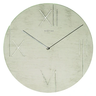 Afbeelding van Nextime wandklok metaal Galileo met verlichting Oud wit