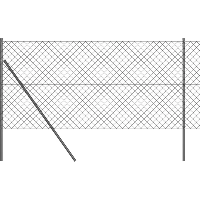 Afbeelding van vidaXL Kettinglink hek Set van 2 Grijs Staal 25 x 1 m Duurzaam