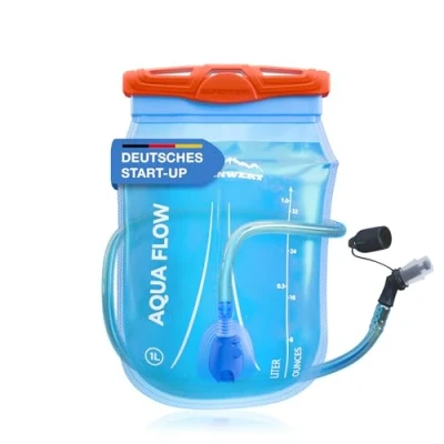 Afbeelding van Alpenwert® Drinkzak met drinkslang, 1 liter, 2 l/3 l, BPA vrij, ultralicht drinksysteem voor rugzak, perfect outdoor, hardlopen, trailrunning (1 liter)