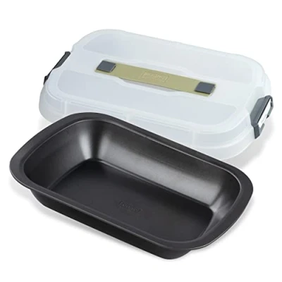 Afbeelding van Zenker Bake, Click &amp; Go Dessert en ovenschaal met kap, 34 x 24,5 8 cm, bakvorm bijpassend deksel voor direct transport, taartvorm bakken transporteren