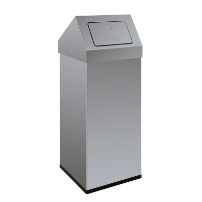 Afbeelding van Prullenbak Carro Push 110ltr pushklep rvs