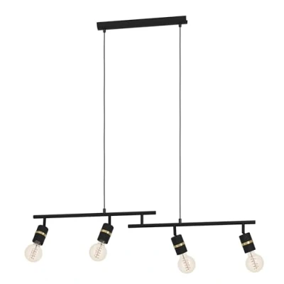 Afbeelding van EGLO Lurone Hanglamp E27 100 cm Zwart/Koper