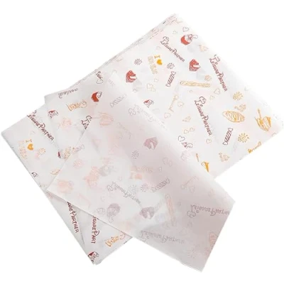 Afbeelding van Bakpapier, 100 Vellen Food Grade Oliebestendig Papier, Delicatessenmand Voeringpapier, Vetvrij en Waterdicht, voor Taarten, Brood, Frites, Sandwiches, Pizza, Hamburgers, Hotdogs (14 * 10 inch)
