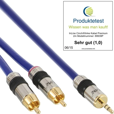 Afbeelding van Premium 3,5mm Jack Tulp stereo audio kabel / blauw 1 meter
