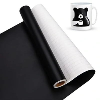 Afbeelding van Lya Vinyl Mat zwart Vinylfolie Plotter, zelfklevende Plotterfolie 30,5 x 457,5 cm, plotterfilm, film voor Cricut, Silhouette Cameo 4