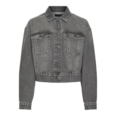 Afbeelding van Pieces Jas Pcnynne Denim Jacket 17151507 Grey Dames Maat M