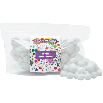 Afbeelding van Colorations Pom Poms Wit, 100st.