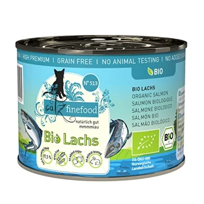Afbeelding van catz finefood Bio Kattenvoer zalm N 513 natvoer voor katten 6 x 200 g zonder granen en toegevoegde suiker (1,2 kg)
