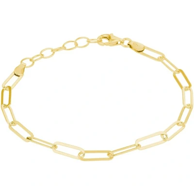 Afbeelding van Zilver Verguld Armband paperclip platte buis 3 2101064