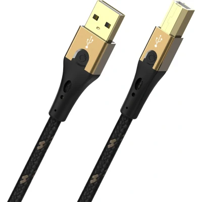 Afbeelding van Oehlbach USB kabel 2.0 A stekker, B stekker 1.00 m Zwart/goud D1C9541