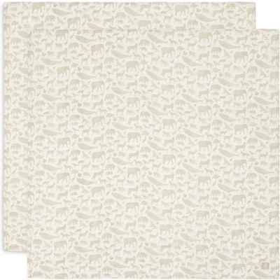 Afbeelding van Jollein Multidoek Hydrofiel Animals Olive Green 2 pack