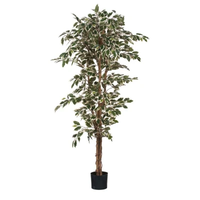 Afbeelding van Mica Decorations Ficus Kunstplant H180 x Ã ̃90 cm Groen Bont