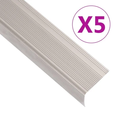 Afbeelding van Trapneuzen L vormig 5 st 90 cm aluminium champagnekleurig