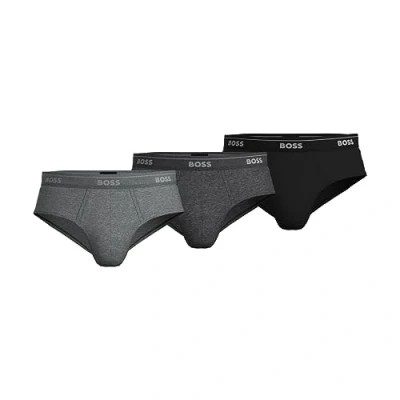 Afbeelding van Hugo Boss Heren Slip 3p Us Co 01brief 01breve 10145963 01, Houtskool/Zwart/Donkergrijs, XL