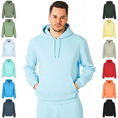 Afbeelding van RIPT Essentials RCSWT763 Heren Hooded Soft Touch Loungewear Hoodie Sweatshirt Top, Aquamarijn, XL