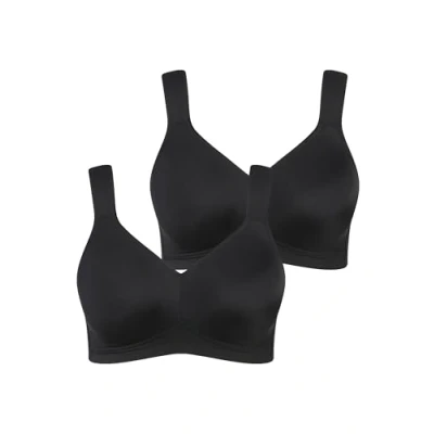 Afbeelding van Ulla Popken 2ER PACK Tshirt BH, Dames, Maat: 95E, Schwarz