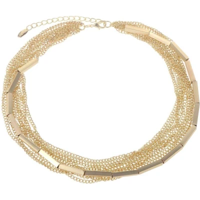 Afbeelding van Behave Korte ketting metaal 40cm lengte goudkleur 10rijen gourmette schakels