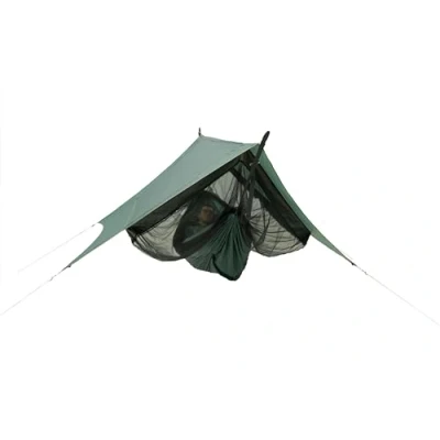 Afbeelding van AMAZONAS Traveller Camp Ultralichte hangmat, complete set met muggennet en tarp, belastbaarheid 200 kg, slechts 1,6 ideaal voor outdoor avonturen