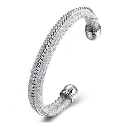Afbeelding van N3 Collecties 925 Sterling Zilver Geweven Bangle Armband Voor Vrouwen