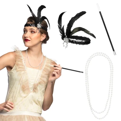 Afbeelding van Boland Set Flapper Zwart Volwassenen Unisex Charleston 20&#039;s Roaring Twenties