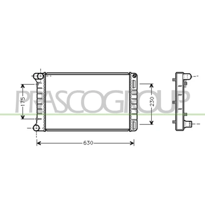 Afbeelding van PRASCO FT133R003 Radiateur Aluminium 580mm 304mm 42mm Koelribben mechanisch gelast FIAT: Punto II Hatchback (188) 1.9 JTD, JTD 80 1999 2012