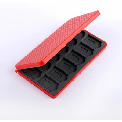 Afbeelding van Case2go Hoes geschikt voor Nintendo Switch Game Card case met 24 vakjes Rood
