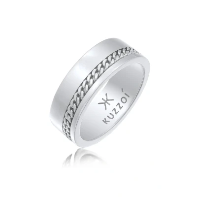 Afbeelding van Kuzzoi Chunky Ring, Heren, Maat: 62, Silber