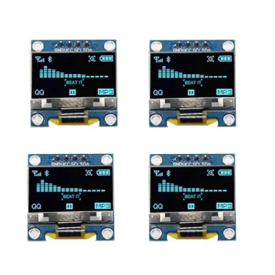 Afbeelding van 4 stuks 0,96 inch oled display, blauwe tekens, I2C, 128 x 64 pixels, I2C displaymodule, compatibel met Arduino Raspberry Pi