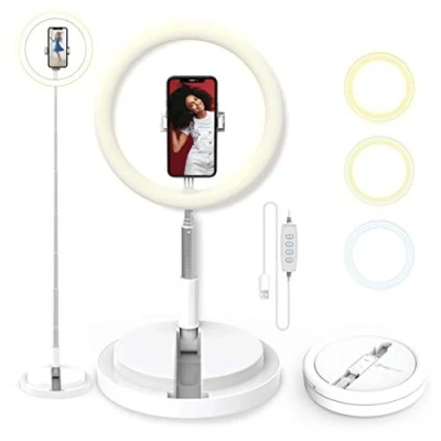 Afbeelding van Digipower GO VIRAL Invisilight ringlicht met vloerstatief en smartphonehouder