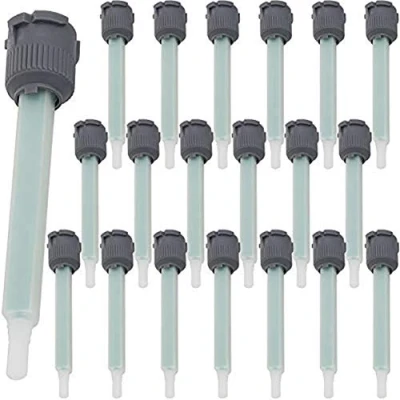 Afbeelding van Chiloskit 20 Stks Epoxy Mixing Nozzle Tip, Hars Mixer Adhesive Gun Nozzles voor Mix, Applicatior 50ml AB Lijm Cartridge Lijmpistool (1:1 Applicator Ratios)
