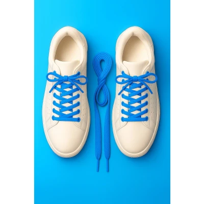 Afbeelding van 2 paar sneaker veters 150 cm blauw