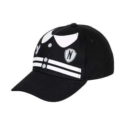 Afbeelding van Karactermania, Meisjes, Kappen, MERCREDI Varsity Casquette Snapback, Zwart
