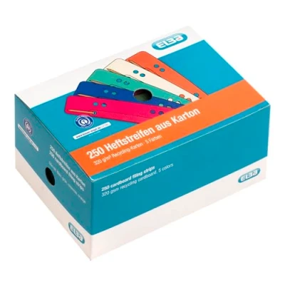 Afbeelding van Elba 250 insteekstroken van gerecycled karton, 5 kleuren, insteekstroken, insteeklipjes Blauwe Engel gecertificeerd