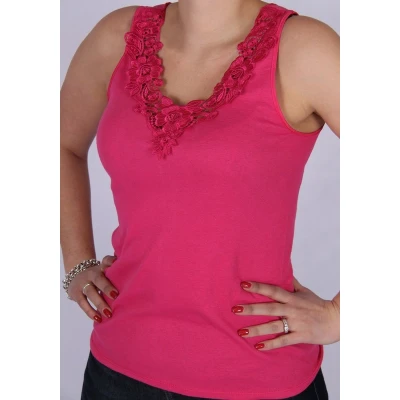 Afbeelding van toker hemd met kant fuchsia 52 54