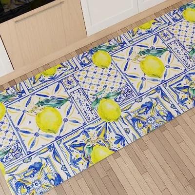 Afbeelding van PETTI Artigiani Italiani Tapijt voor keuken, antislip en wasbaar, 52 x 440 cm, Design Vietri 01, 100% Made in Italy