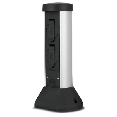 Afbeelding van REV SilverCraft, 0068200028, tuinstopcontacten, H36 cm, kabel 2 m, voudig, 3500 W, IP44, zwart