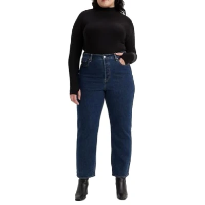Afbeelding van Levi&#039;s Plus Ribcage Straight Ankle leg jeans, Dames, Maat: 52x32, Salsa dark stone