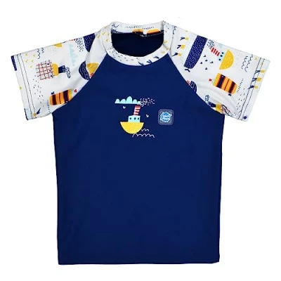 Afbeelding van Splash About Kinderen Zonbescherming Rash Top, Tug Boats, 2 3 Jaren