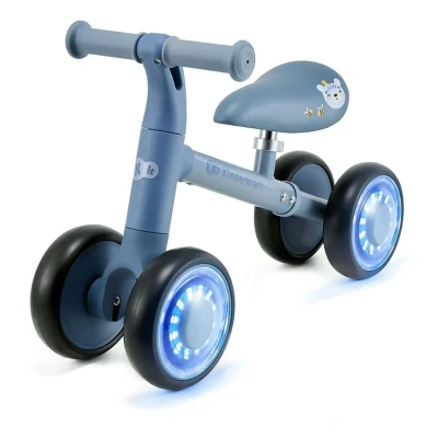 Afbeelding van Kinderkraft CUTIE FLASH™ Stabiele 3 wiel loopfiets met verstelbaar eco leer zadel, LED RGB verlichting in wielen, stuurbegrenzer Voor veilige bochten kinderen van 12 tot 36 maanden Blauw