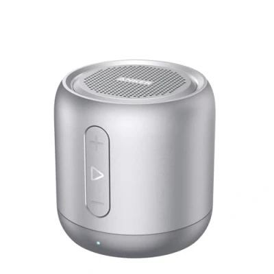 Afbeelding van Anker SoundCore Mini Bluetooth luidspreker, compacte luidspreker met 15 uur speeltijd, fantastisch geluid, 20 meter bereik, FM radio en intensieve bas, zilver