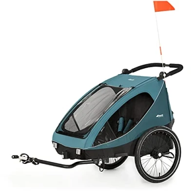 Afbeelding van hauck 2in1 Fietskar en Buggy Dryk Duo Petrol