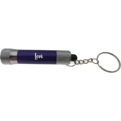 Afbeelding van Zaklamp Sleutelhanger Met Naam Paars Levi