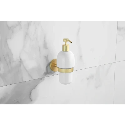 Afbeelding van Saniclear Brass zeepdispenser geborsteld messing mat goud