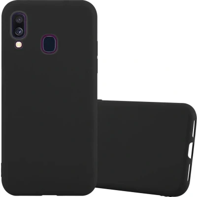 Afbeelding van Cadorabo Hoesje geschikt voor Samsung Galaxy A40 in CANDY ZWART Beschermhoes TPU silicone Case Cover
