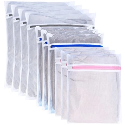 Afbeelding van 10 stuks wasnetten voor wasmachine, waszakken, grote met ritssluiting, waszak wasmachine blouses, beha&#039;s, ondergoed, beddengoed, mantels, textiel, SML