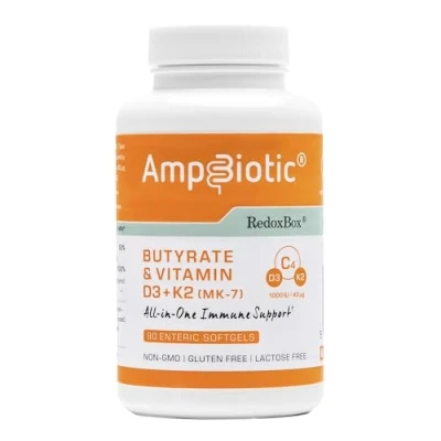 Afbeelding van AmpBiotic® van RedoxBox Synergetisch mengsel Butyraat &amp; Vitamine D3 Darmimmuunsysteem microbiota ondersteuning 90 enterische softgel